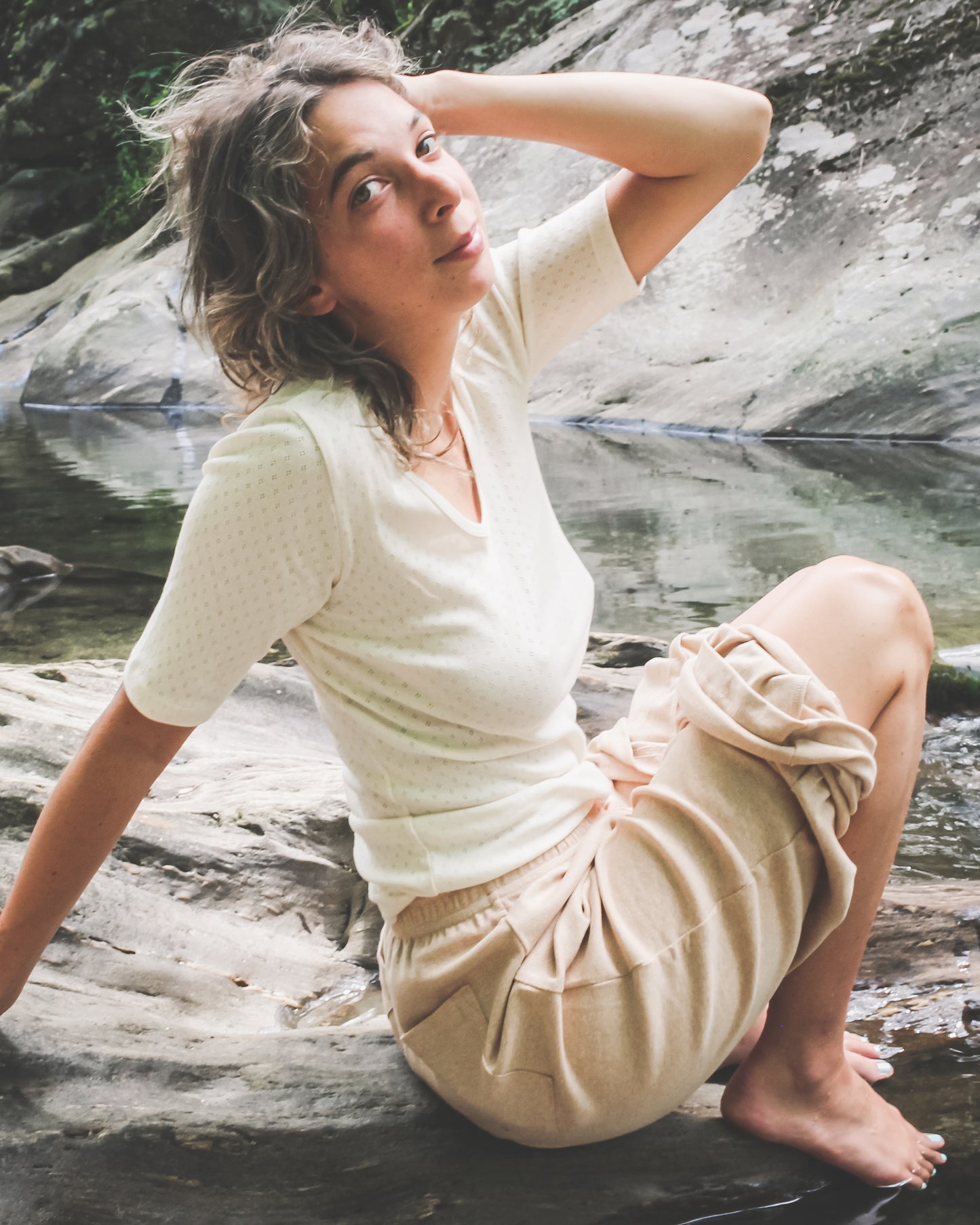 Opal Pointelle Tee – TWO, THREE, FIVE and SiX
