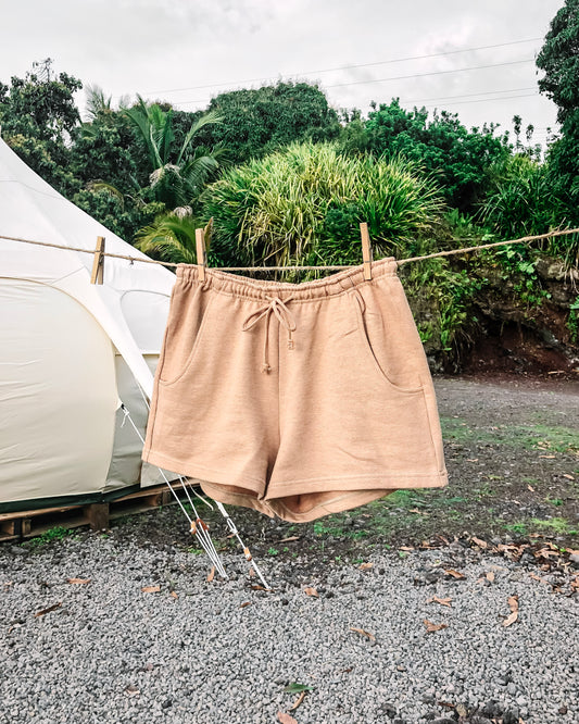 Ojai Lounge Shorts Undyed Brown — Sizes TWO, THREE & SEVEN