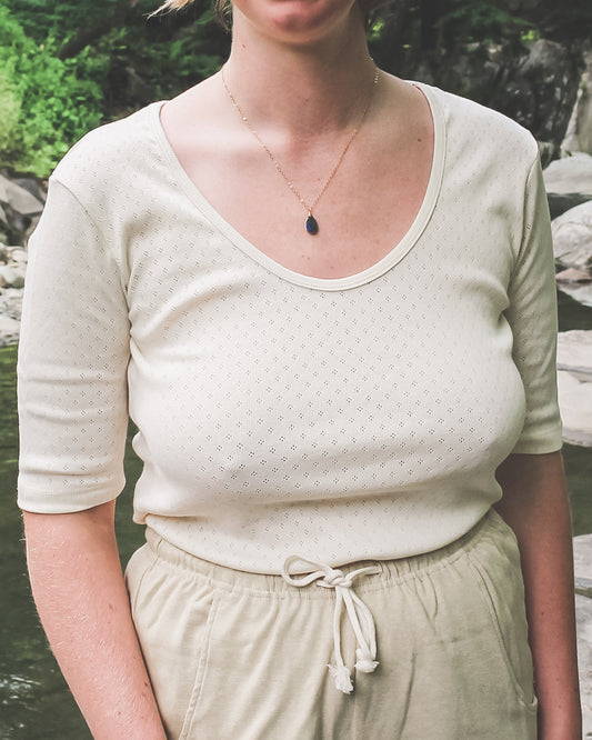 Opal Pointelle Tee – TWO, THREE, FIVE and SiX