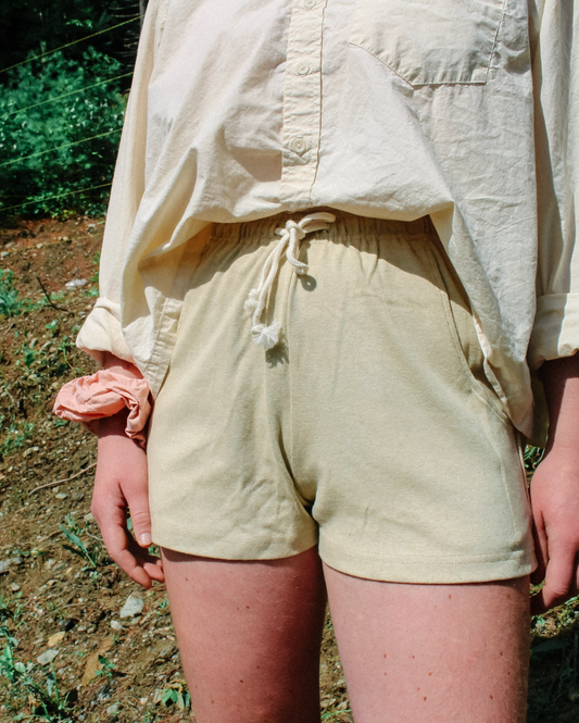 Ojai Lounge Shorts Undyed Green – Sizes TWO & SIX